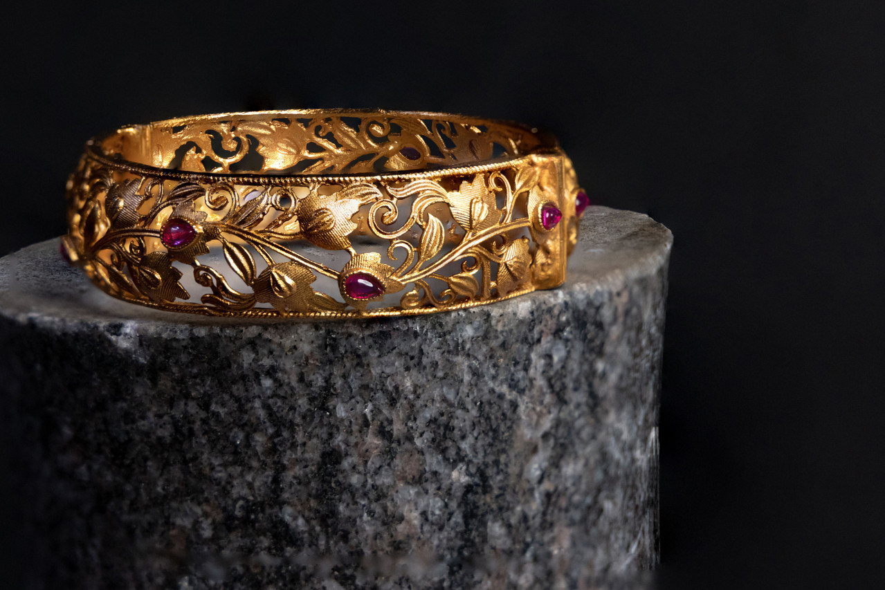 Ruby Vine Filigree Bangle